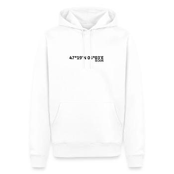 Coordonnées de Dijon - Sweat à capuche Premium bio Homme - blanc - Devant - Nico (187cm)