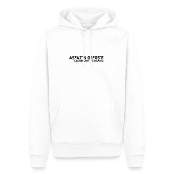 Coordonnées clermont-ferrand - Sweat à capuche Premium bio Homme - blanc - Devant - Nico (187cm)