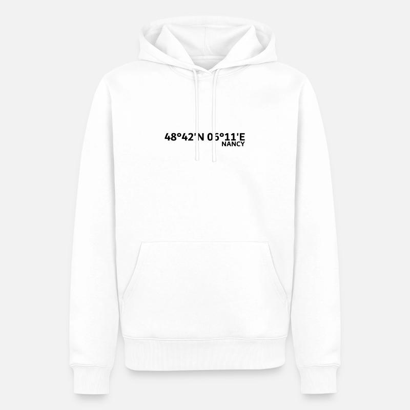 Coordonnées Nancy - Sweat à capuche Premium bio Homme - blanc