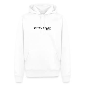 Coordonnées de Rouen - Sweat à capuche Premium bio Homme - blanc - Devant - Nico (187cm)