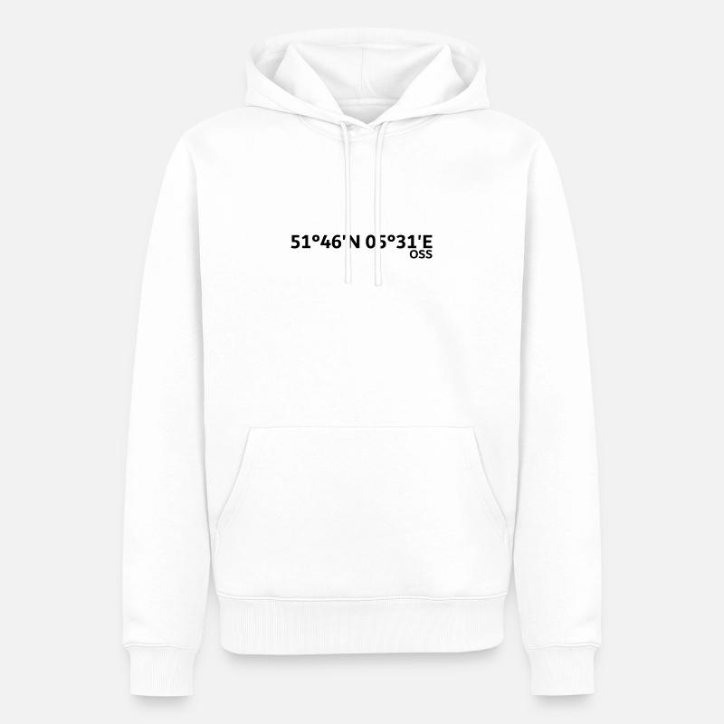 Coordonnées Oss - Sweat à capuche Premium bio Homme - blanc