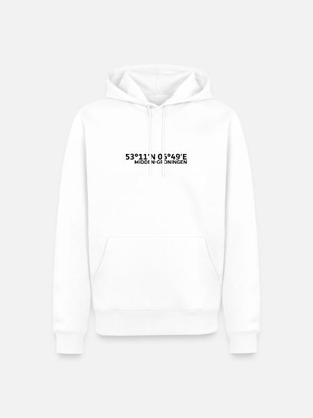 Midden-Groningen coordinates - Men’s Premium Organic Hoodie - white