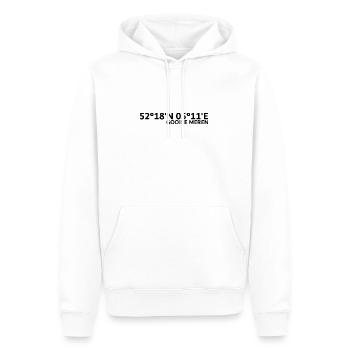 Gooise Meren Koordinaten - Männer Premium Bio Hoodie - Weiß - Vorne - Nico (187cm)