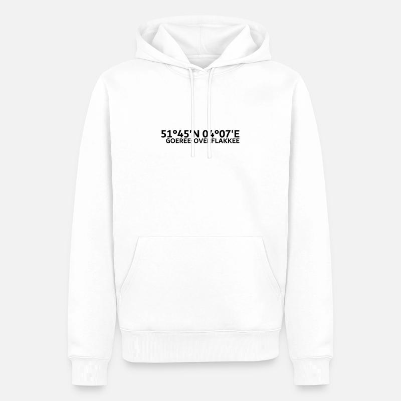 Coordonnées Goeree-Overflakkee - Sweat à capuche Premium bio Homme - blanc