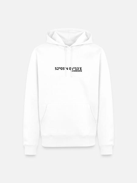 Coordonnées Woerden - Sweat à capuche Premium bio Homme - blanc