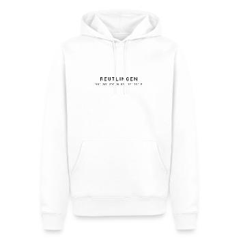 Coordonnées de Reutlingen - Sweat à capuche Premium bio Homme - blanc - Devant - Nico (187cm)