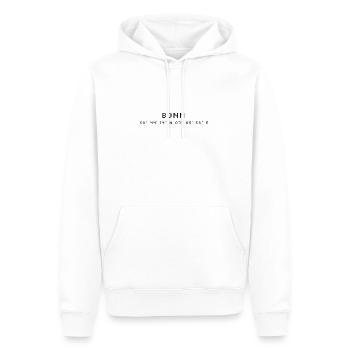 Coordonnées Bonn - Sweat à capuche Premium bio Homme - blanc - Devant - Nico (187cm)