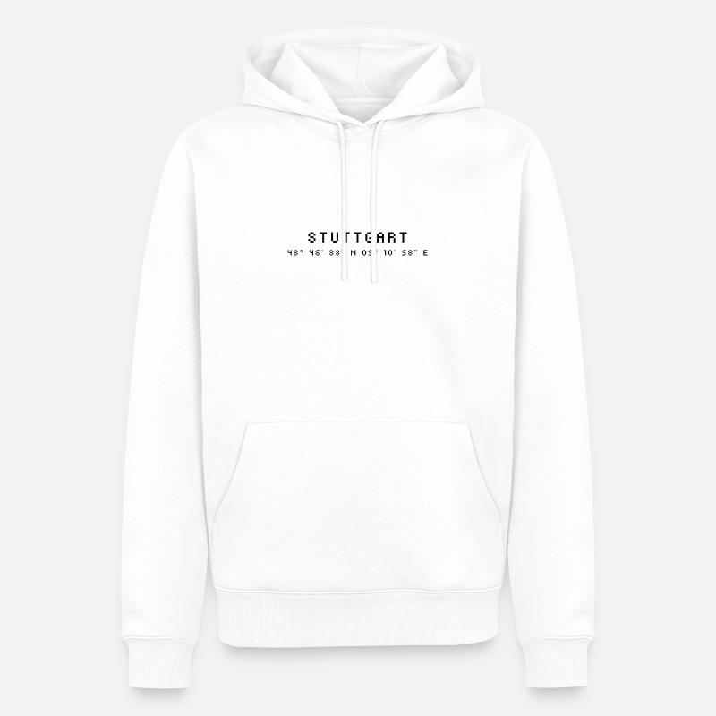 Coordonnées de Stuttgart - Sweat à capuche Premium bio Homme - blanc