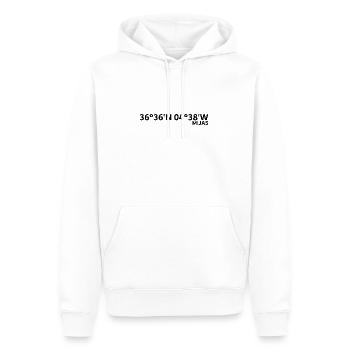 Mijas Koordinaten - Männer Premium Bio Hoodie - Weiß - Vorne - Nico (187cm)