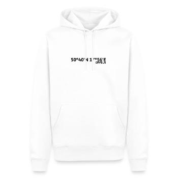 Coordonnées d’Opole - Sweat à capuche Premium bio Homme - blanc - Devant - Nico (187cm)