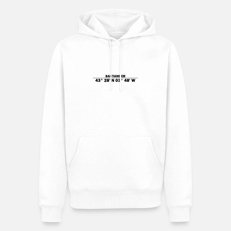 Coordonnées de Santander - Sweat à capuche Premium bio Homme - blanc