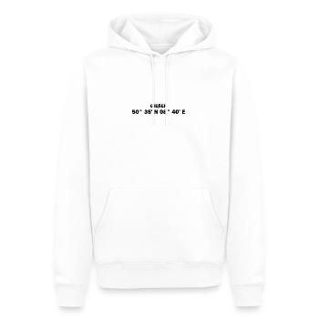 Gießen Koordinaten - Männer Premium Bio Hoodie - Weiß - Vorne - Nico (187cm)