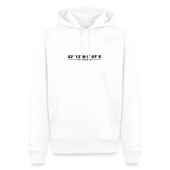 Cambridge Koordinaten - Männer Premium Bio Hoodie - Weiß - Vorne - Nico (187cm)