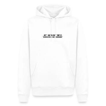 Radolfzell am Bodensee Koordinaten - Männer Premium Bio Hoodie - Weiß - Vorne - Nico (187cm)