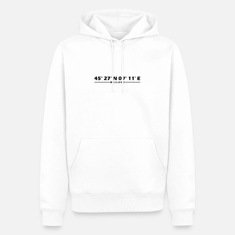 Coordonnées de Milan - Sweat à capuche Premium bio Homme - blanc