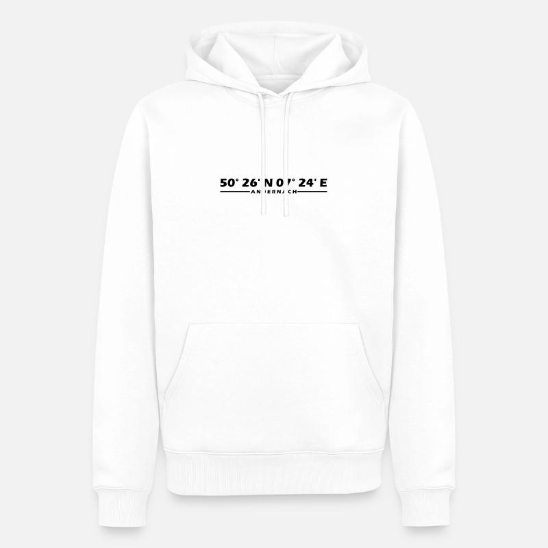 Coordonnées d’Andernach - Sweat à capuche Premium bio Homme - blanc