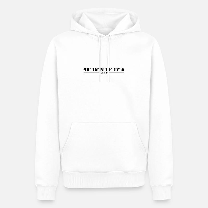 Coordonnées de Linz - Sweat à capuche Premium bio Homme - blanc