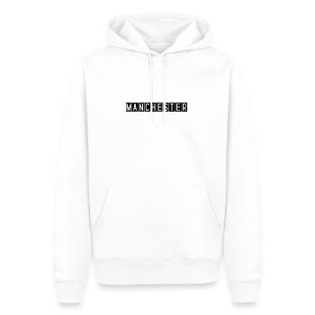 Manchester Flughafentafel - Männer Premium Bio Hoodie - Weiß - Vorne - Nico (187cm)