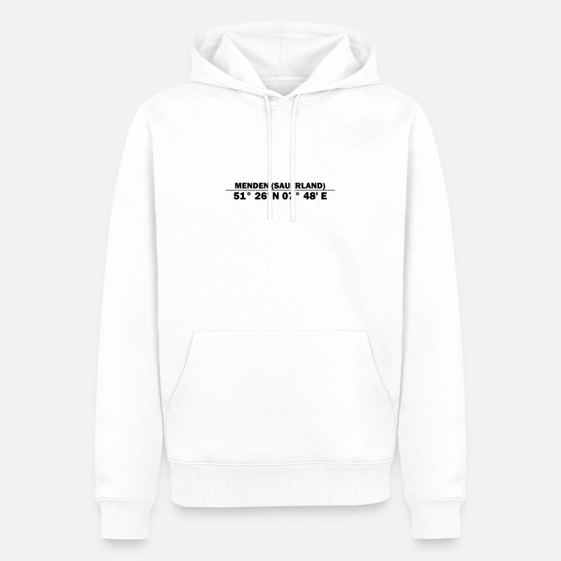 Coordonnées Menden (Sauerland) - Sweat à capuche Premium bio Homme - blanc