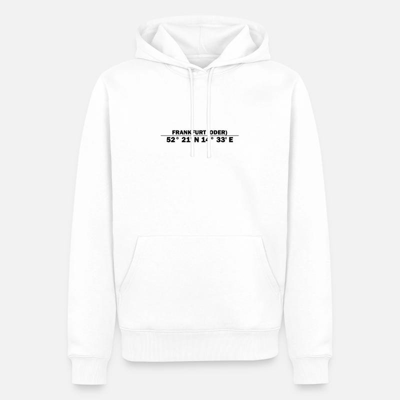 Coordonnées Francfort-sur-l’Oder - Sweat à capuche Premium bio Homme - blanc