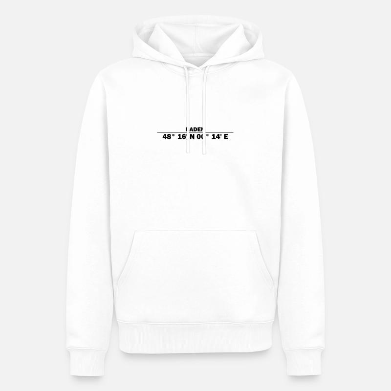 Coordonnées de Baden - Sweat à capuche Premium bio Homme - blanc