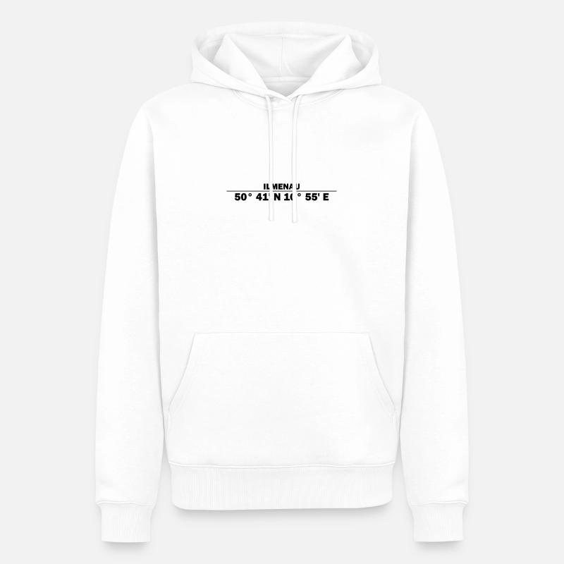 Coordonnées d’Ilmenau - Sweat à capuche Premium bio Homme - blanc