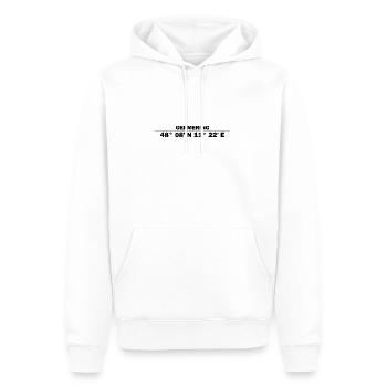 Germering Koordinaten - Männer Premium Bio Hoodie - Weiß - Vorne - Nico (187cm)