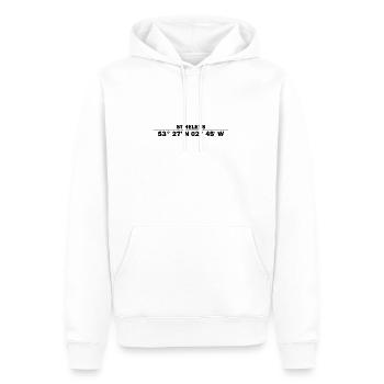 Coordonnées de St Helens - Sweat à capuche Premium bio Homme - blanc - Devant - Nico (187cm)