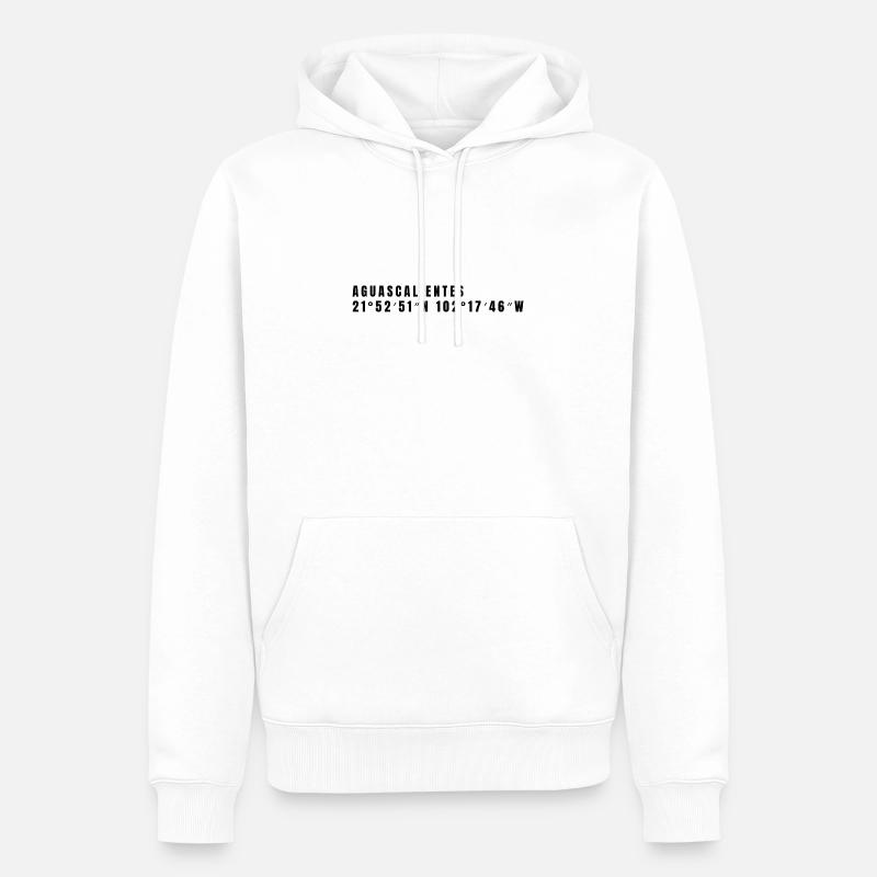 Coordonnées d’Aguascalientes Mexico - Sweat à capuche Premium bio Homme - blanc