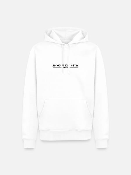 Coordonnées d’Antioche - Sweat à capuche Premium bio Homme - blanc