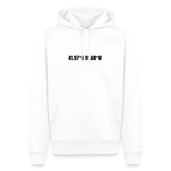 Cedar Rapids, Iowa, USA Coordinates - Men’s Premium Organic Hoodie - white - Front - Nico (187cm)
