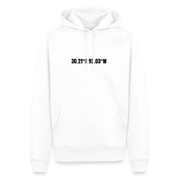 Lafayette, Louisiane, États-Unis Coordonnées - Sweat à capuche Premium bio Homme - blanc - Devant - Nico (187cm)