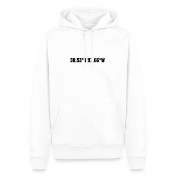Coordonnées de Round Rock, Texas, États-Unis - Sweat à capuche Premium bio Homme - blanc - Devant - Nico (187cm)