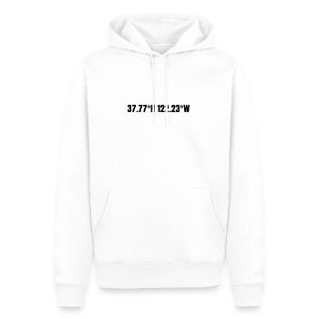 Oakland California USA Koordinaten - Männer Premium Bio Hoodie - Weiß - Vorne - Nico (187cm)