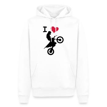 love jump - Männer Premium Bio Hoodie - Weiß - Vorne - Nico (187cm)