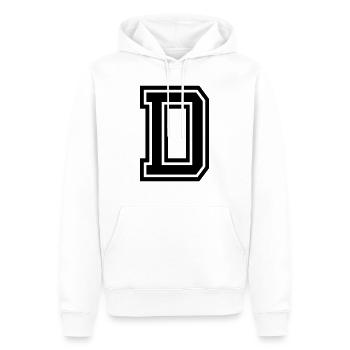 D - Männer Premium Bio Hoodie - Weiß - Vorne - Nico (187cm)