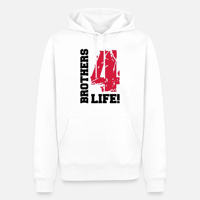 brothers_4_life_bv2 - Männer Premium Bio Hoodie - Weiß