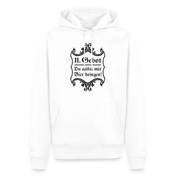 Bier Biertrinker 11. Gebot lustige Sprüche saufen - Männer Premium Bio Hoodie - Weiß - Vorne - Nico (187cm)