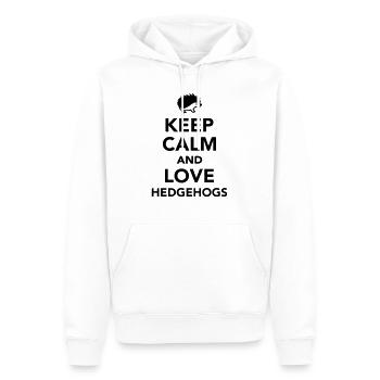 Keep calm and love hedgehogs - Sweat à capuche Premium bio Homme - blanc - Devant - Nico (187cm)