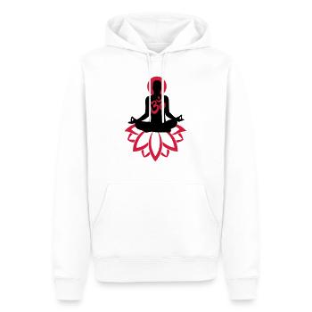 Yoga Meditation - Männer Premium Bio Hoodie - Weiß - Vorne - Nico (187cm)