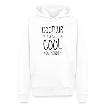 docteur / médecin / hôpital / médecine - Sweat à capuche Premium bio Homme - blanc - Devant - Nico (187cm)