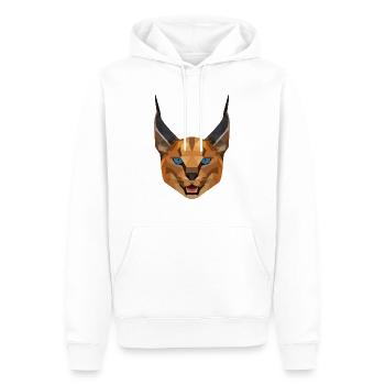Karakal Katze lustig cooles Wildkatze Shirt - Männer Premium Bio Hoodie - Weiß - Vorne - Nico (187cm)