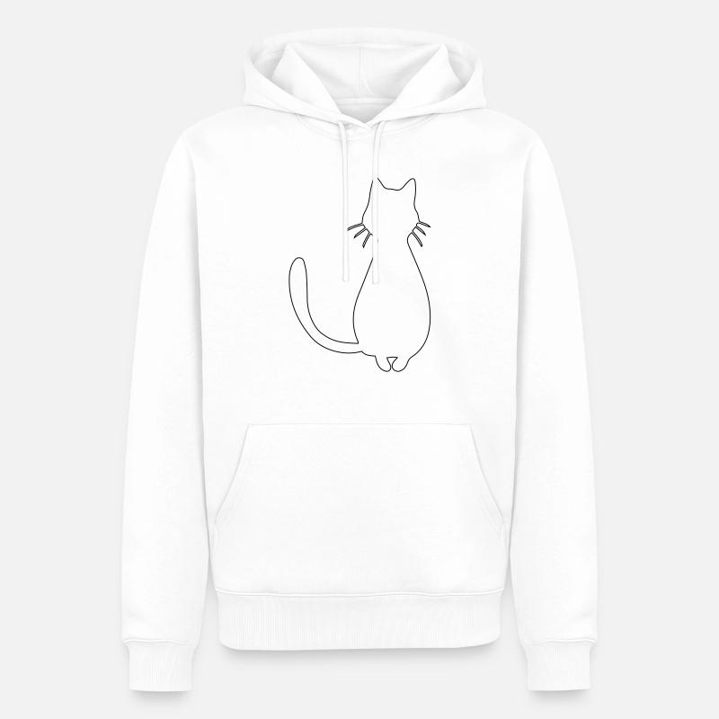 chat - Sweat à capuche Premium bio Homme - blanc
