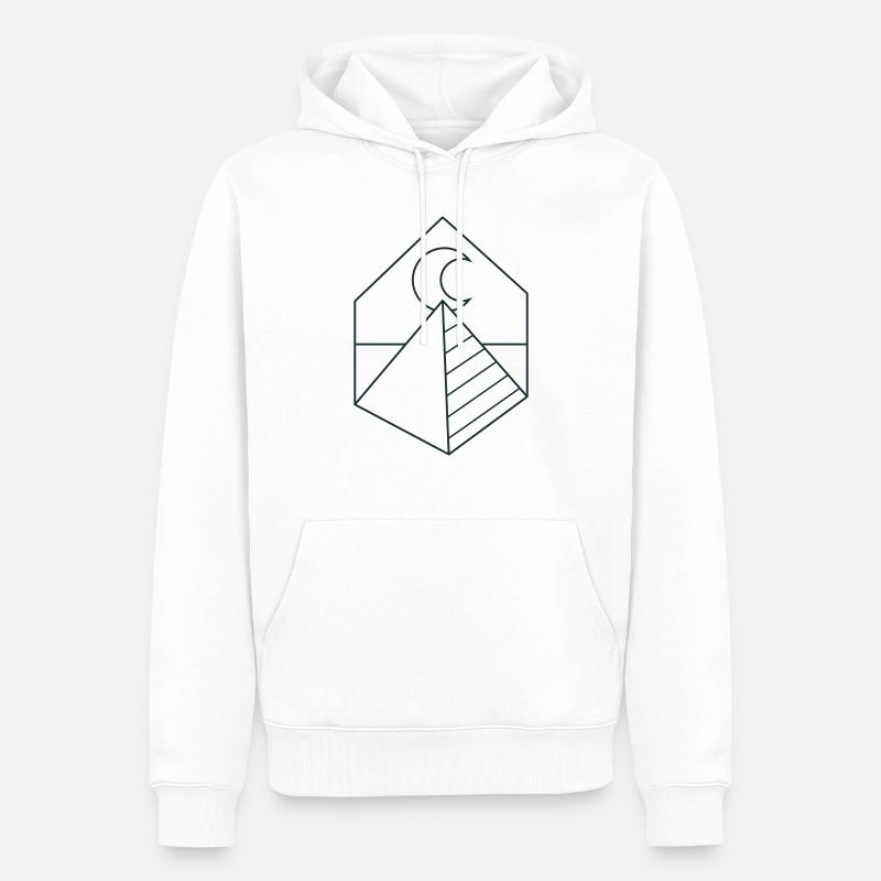 BOHO Pyramide auf dem Mond - Männer Premium Bio Hoodie - Weiß