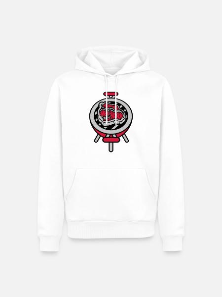 Small Grill Steak BBQ - Men’s Premium Organic Hoodie - white