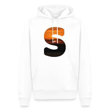 Sommer Buchstabe S Schriftzug Sommerferien Sonne - Männer Premium Bio Hoodie - Weiß - Vorne - Nico (187cm)