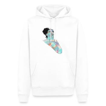Doigt bisou - Sweat à capuche Premium bio Homme - blanc - Devant - Nico (187cm)