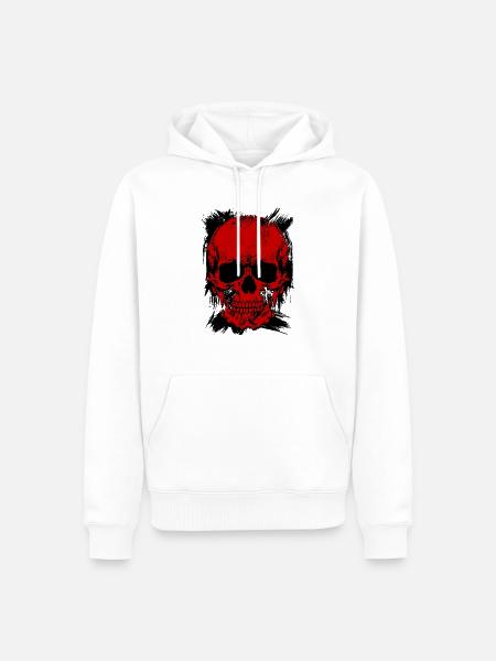 Totenschädel - Männer Premium Bio Hoodie - Weiß
