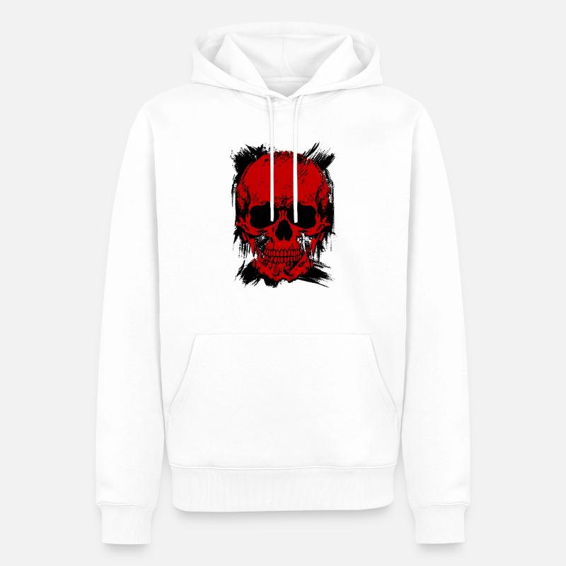 Crâne - Sweat à capuche Premium bio Homme - blanc