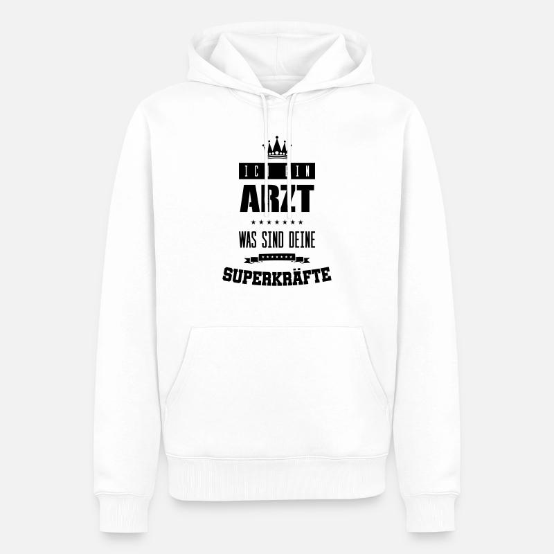arzt superkräfte - Männer Premium Bio Hoodie - Weiß